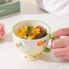 Hand-Painted Relief Ceramic Water Cup Home Breakfast Cup Cute Mug Coffee Cup Creative Oat Cup Milk Cup