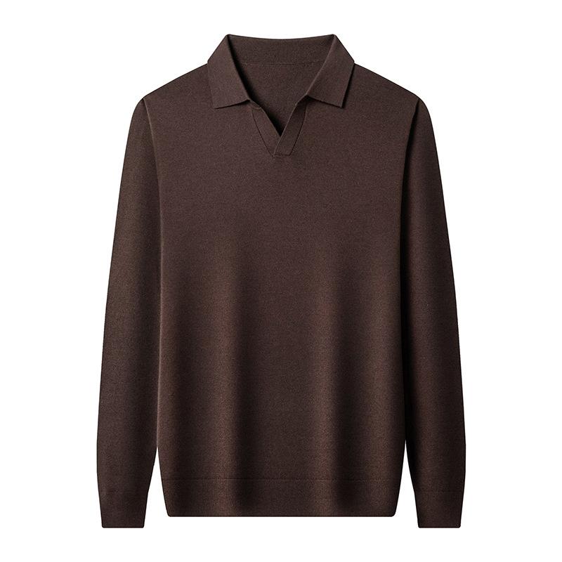 Spring and Autumn Men's Knitted Sweater Men's High-end Fashion Lapel Casual Men's Sweater