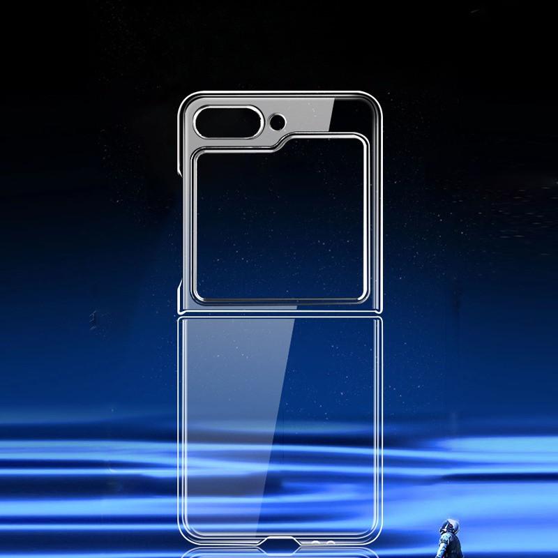 For Samsung Galaxy Z Flip 7 6 5 7FE Frameless PC Phone Case W25 W24 Flip Ultra-thin Transparent Protective Back Cover Shell