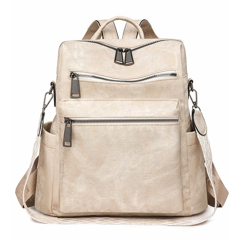 Vintage Soft Leather Backpack Women's Large Capacity Multi-use Shoulder Bag