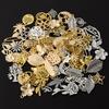 Mix 10/20/30/50pcs Plant Charm Tree Of Life Rose Sunflower Leaf Pendant Charms For Jewelry Making Bulk DIY Accessories Materials