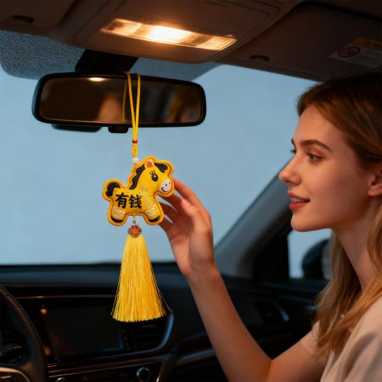 2026 Chinese New Hanging Pendant Zodiac Animal Year Horse Lucky Feng Shui Charm with Tassel/Bell