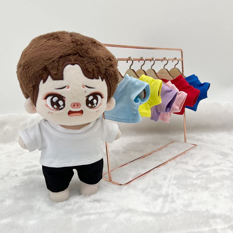 AXLUCE Ropa de Peluche - Camiseta - Juguete de Peluche - Ropa - 10cm - 15cm - 20cm - Muñeca (Azul Claro y Amarillo, 15cm)