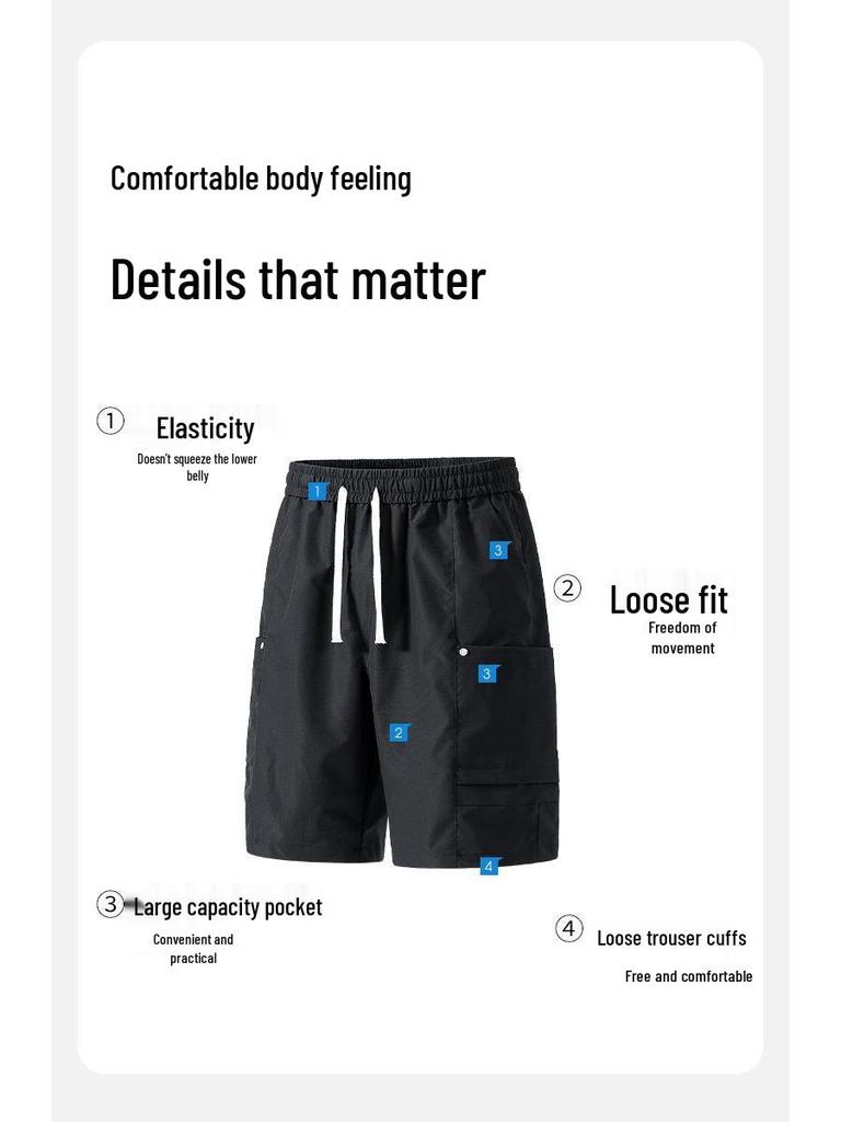 Men's American-Style 3D Pocket Casual Summer Workwear Shorts