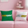 Classic Restaurant Brand Subway Cushion Cover Soft & Easy-Wash Pillow Case – Versatile for Couch, Bed, Travel and Office