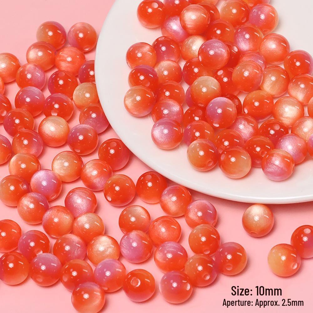Handmade DIY Beaded Bracelet with Dreamy Cat's Eye Resin Beads In Multi-Color Options