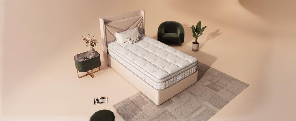 Colchón de Muelle Ensacado de 7 Zonas 90x200 cm H3, Espuma Fría de 25 cm de Altura, Elasticidad Puntual Ergonómica y Transpirable, Certificado OEKO-TEX, para Personas que Duermen Solas