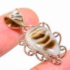 Natural Botswana Agate Two Tone 925 Solid Sterling Silver Pendant 1.50" Q8B83