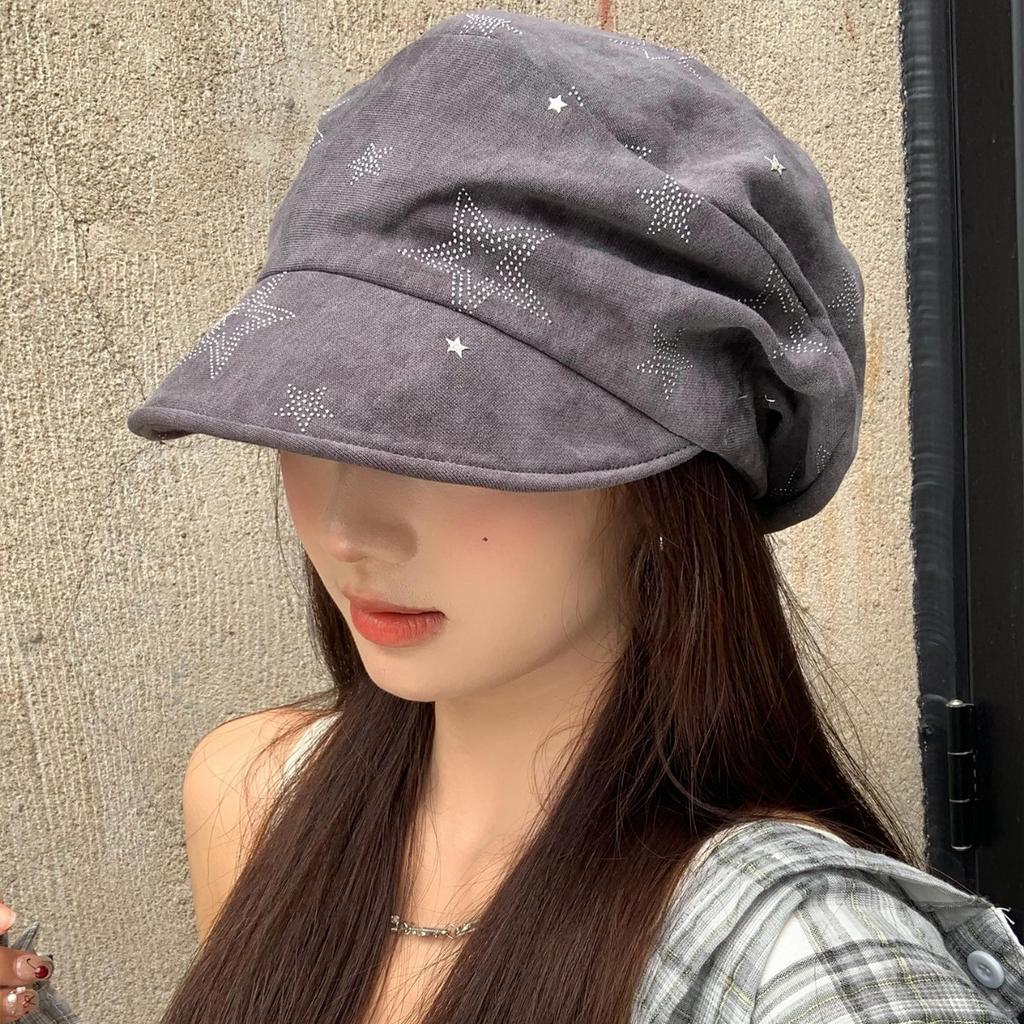 Japanese Retro Star Soft-Brimmed Beret Women'S Y2K Face Small Casual Versatile Fashionable Face Small Painter Hat