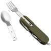 7 In 1 Multifunctional Outdoor Tableware Stainless Steel Foldable Fork Spoon Knife Picnic Camping Hiking Travelling Dinnerware