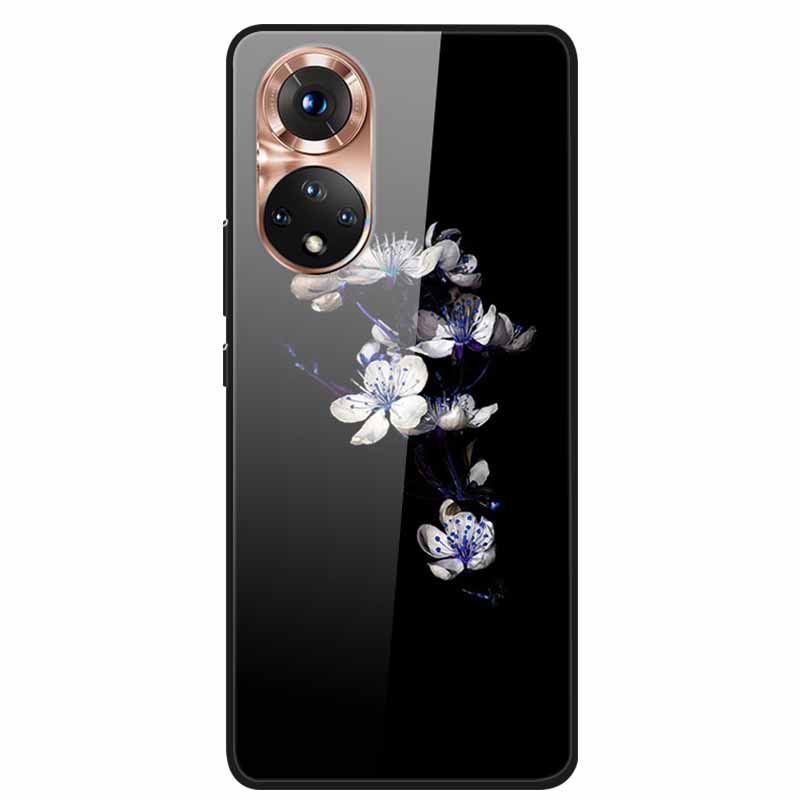 For Honor 50 Case Cartoon Tempered Glass Back Cover Hard Case For Huawei Honor 50 Pro Phone Cases NTH-AN00 NTH-NX9 Fundas Coque