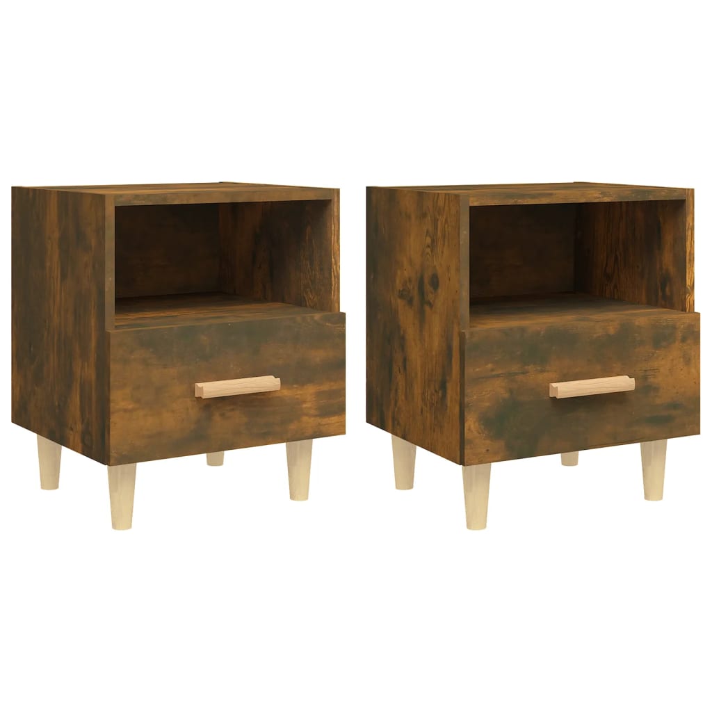 Nightstands 2 pcs Smoked Oak 40 x 35 x 47 cm