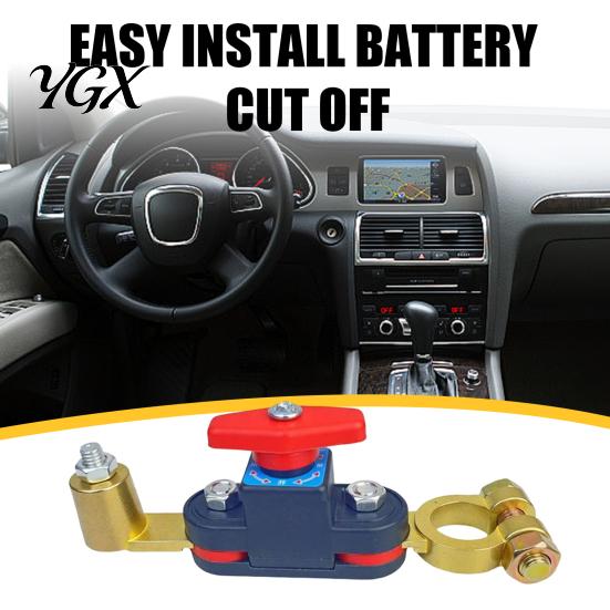 Easy Install Battery Cut Off Car Power Cut-Off Switch Breaker 12V/24V Disconnect Universal with Rotating Terminals for Cars Trucks & Boats Engine