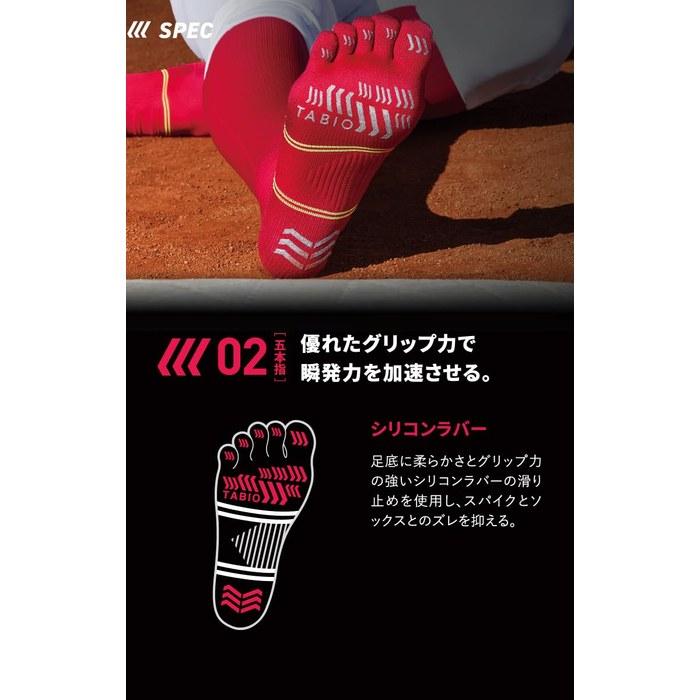 [Tabio] BASEBALL Five-Toe Long Socks 27.029.0cm Made in Japan Navy 27.0-29.0 cm
