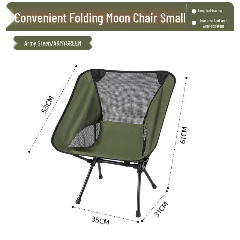 Portable Outdoor Moon Chair with Breathable Mesh Backrest – Folding Chair for Fishing, Art, and Beach Picnics