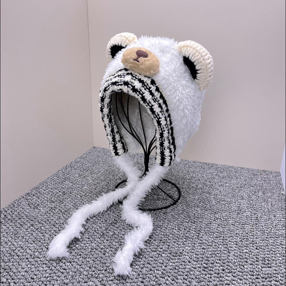 

Daycare Knitted Hat For Girls With Bear Ears Warm Fall Winter Fashion Accessory