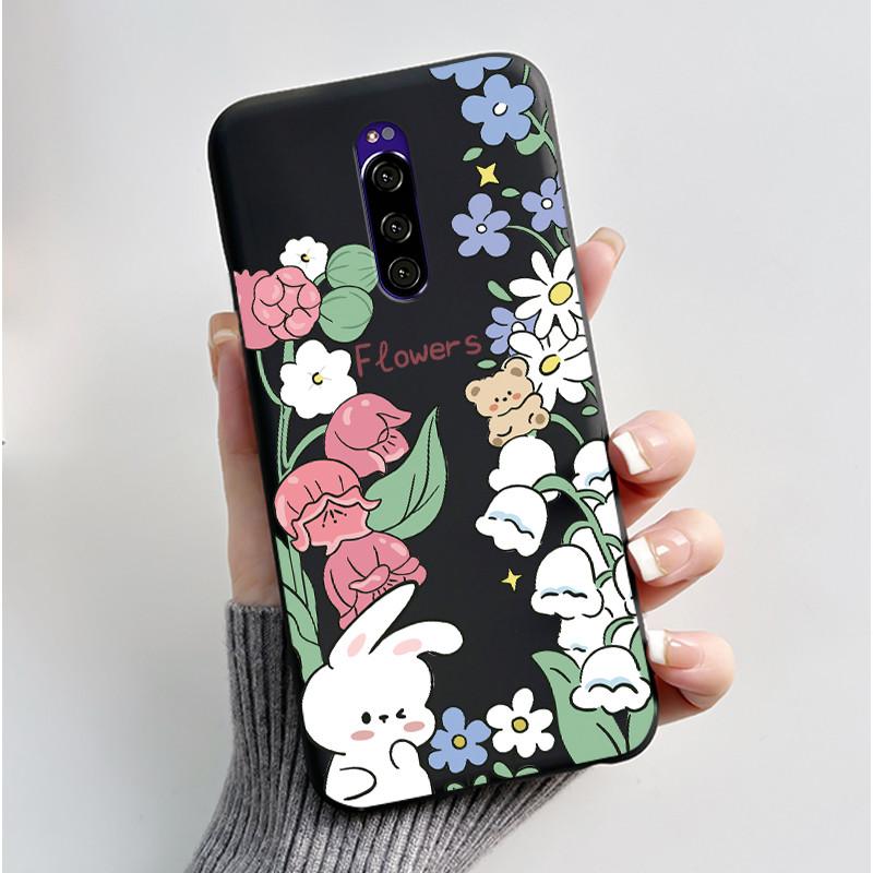 For Sony Xperia 1 Casing Luxury Cute Love Rabbit Funny Black TPU Soft Silicone Protective Back Cover For Sony Xperia1 Phone Case