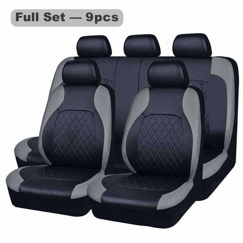 Universal PU Leather Car Seat 9-Piece Set - All-Season Style