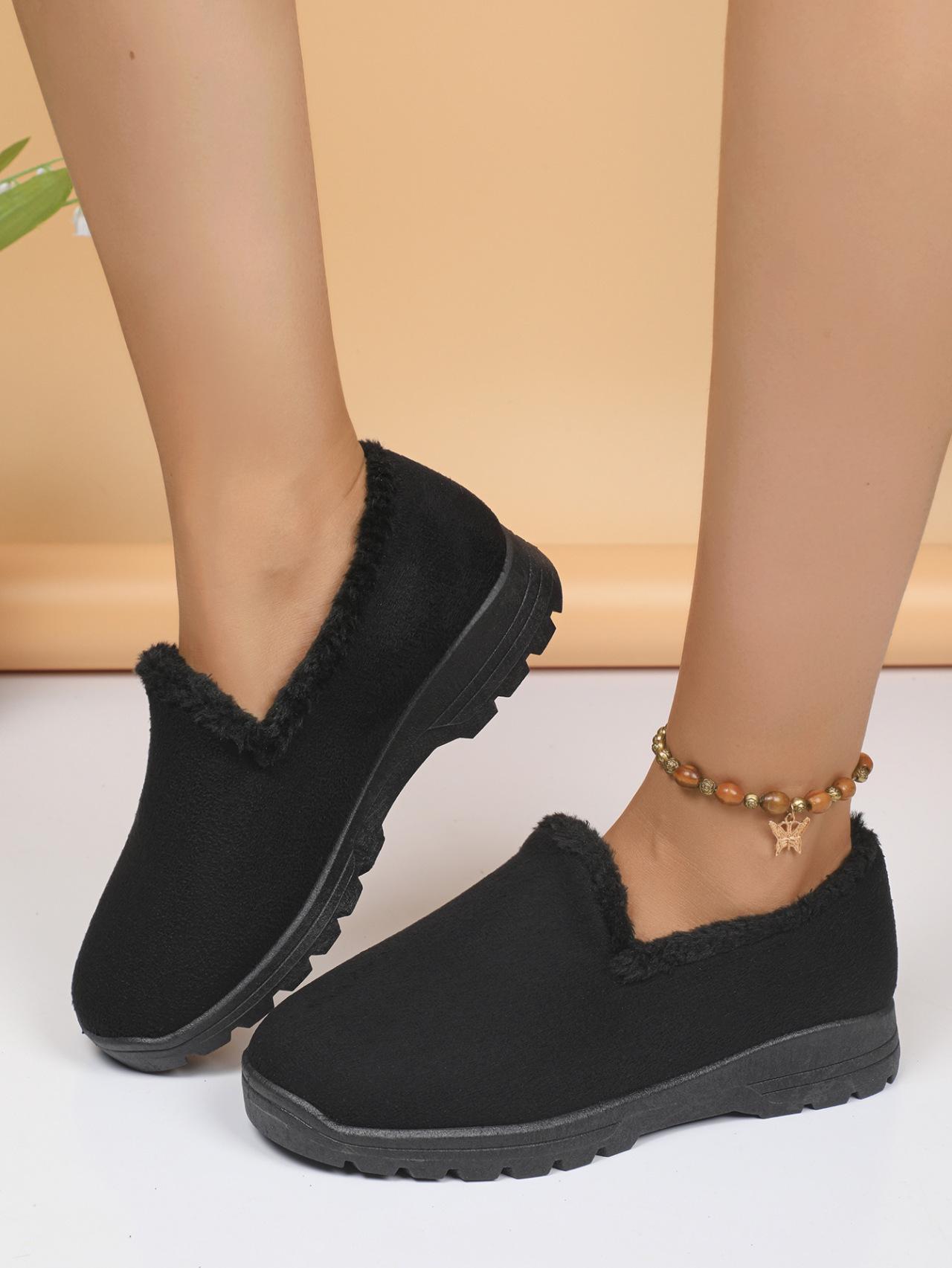 Снежные хлопковые туфли с низким верхом теплые осенне-зимние женские хлопковые туфли туфли Дуду модные на одной педали удобные с мягкой подошвой снежные 36 чёрный 2827₽