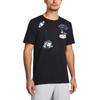 Under Armour Cartoon Letter Print Casual Crew Neck Short Sleeve T-Shirt Men Tops Black 1383414-001