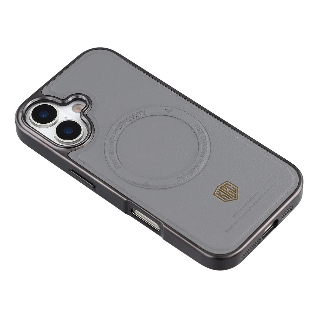 KIGC For iPhone 17 Case Compatible with MagSafe PC + TPU + PU Electroplating Phone Cover