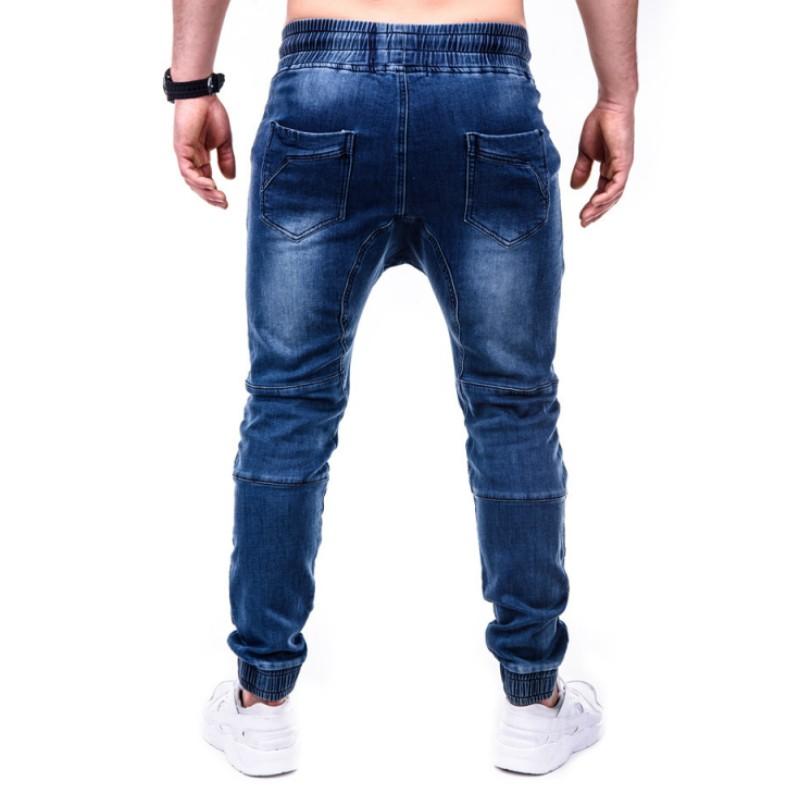 Pantaloni in Denim da Uomo Slim alla Caviglia con Lacci