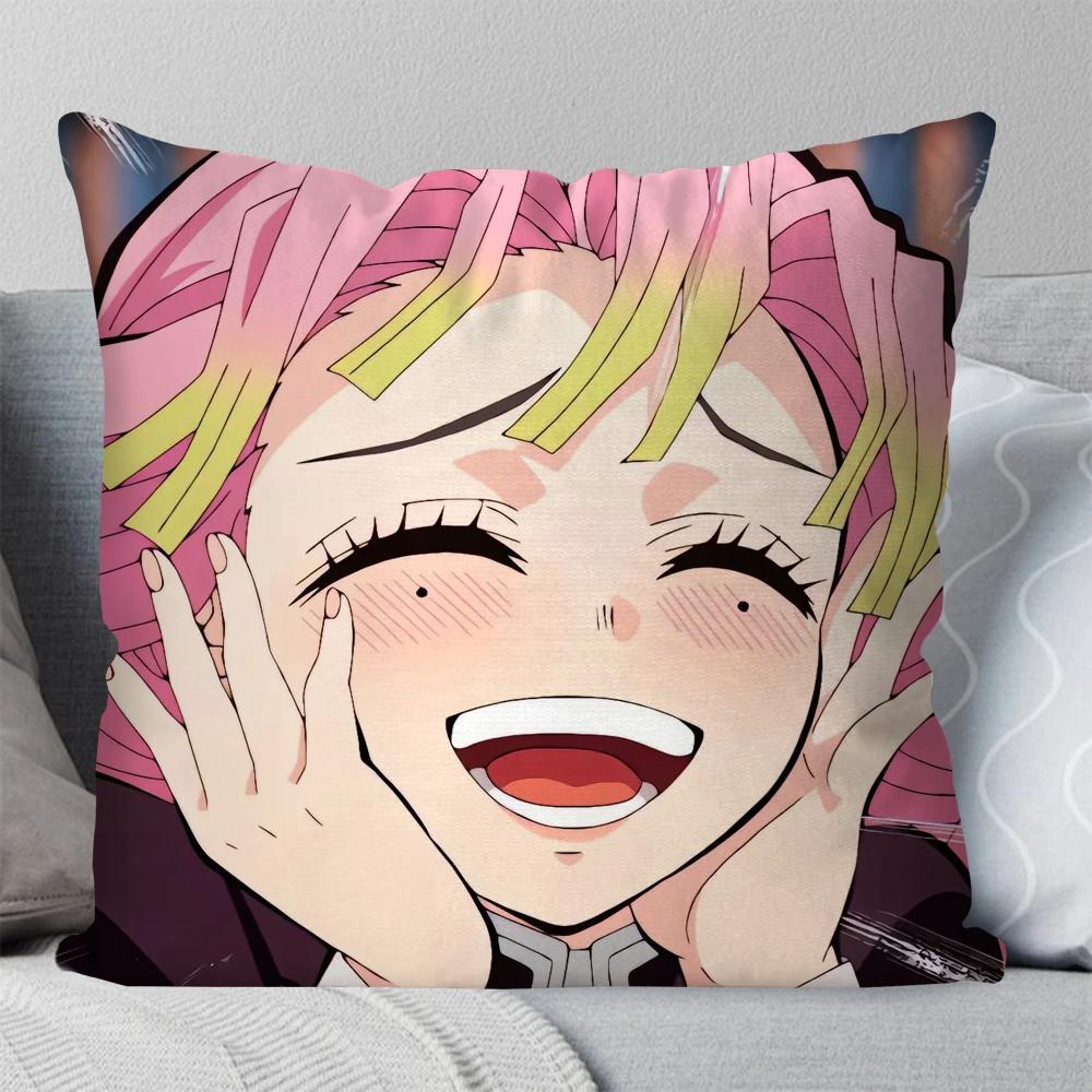 Kanroji Mitsuri Animation Demo Slayer Pillow Case Square Pillow Bedroom Sofa Leisure ComfortCarLiving Room Home Decoration 40X40