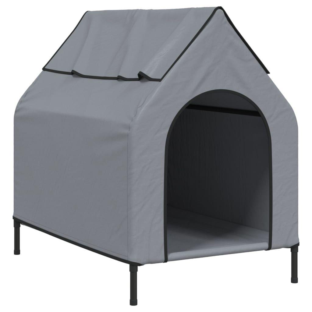 vidaXL Dog Kennel, Light Gray, Oxford Fabric and Steel