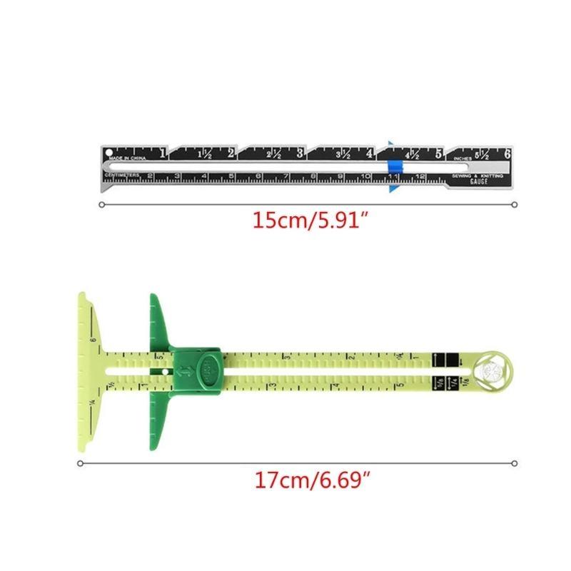 Sliding Gauge with No-Hassle Triangles Gauge Sewing Measuring Tools Plastic