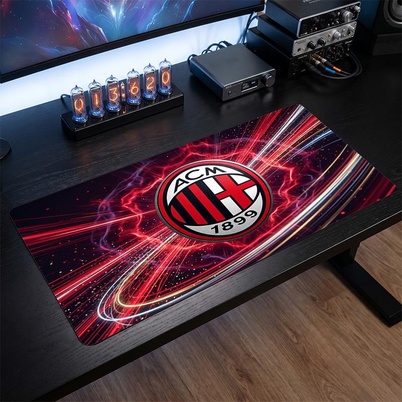 Tappetino per Mouse Grande Stampato AC Milan, Tappetino Morbido in Gomma Antiscivolo per Scrivania da Gioco per Ufficio Laptop Computer Decorazione
