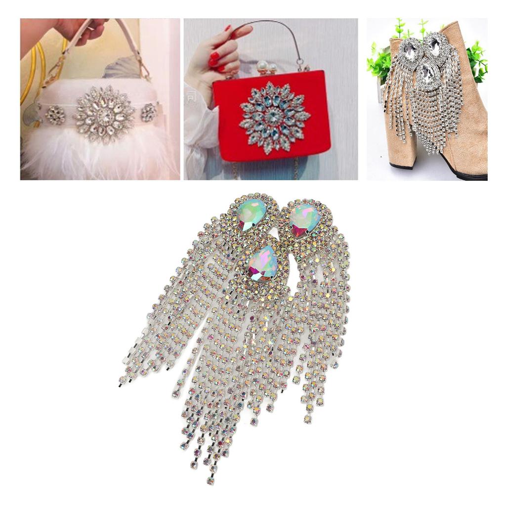 Epauleta de Ombro Decorativa com Franjas de Strass Epauleta de Franja Exquisita para Festa
