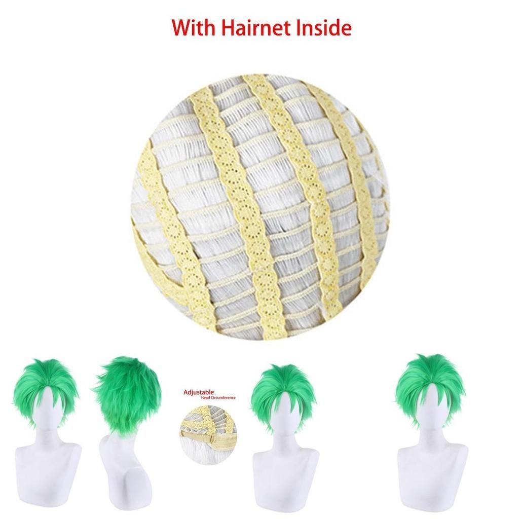 One Piece Roroya Zoro Cosplay Wig Premium Synthetic Silk Fiber Heat Resistant Halloween Costume Prop