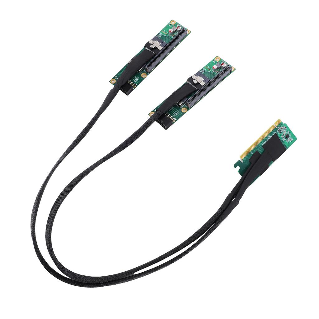 PCIe 4.0 X16 to SFF 8654 X2 Adapter Cable High Performance PCIe 4.0 to SFF 8654 Split Extender for Computer Motherboards