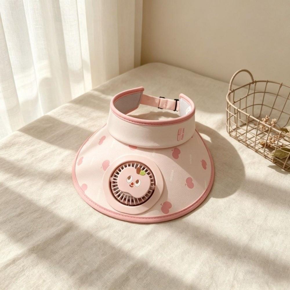 Cartoon Children Fan Hat Breathable Cooling Sunshade Hat Fashion Sunscreen Empty Top Hat Camping