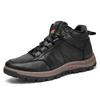 High-top men's shoes mountaineering large-size single shoes flat-soled lace-up trendy men's casual shoes