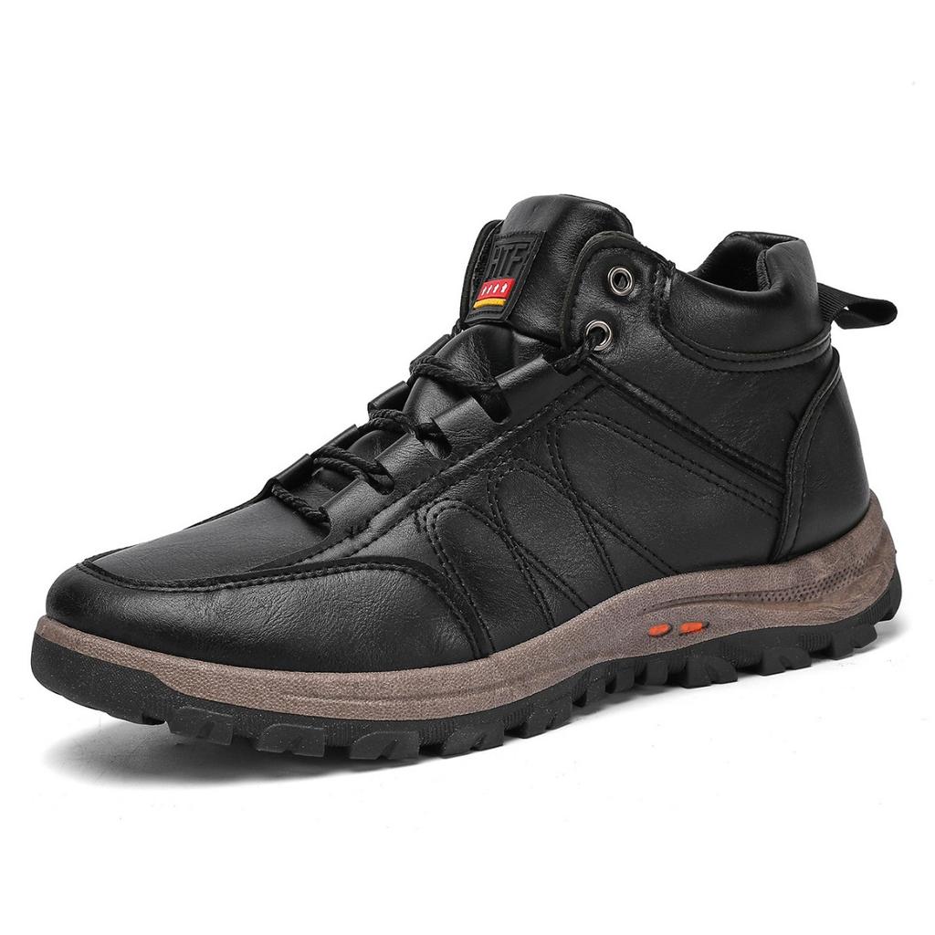 High-top men's shoes mountaineering large-size single shoes flat-soled lace-up trendy men's casual shoes