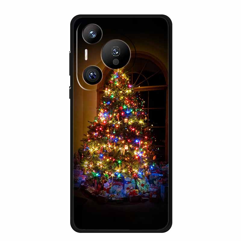 Christmas Phone Cases For Huawei Pura 70 Ultra/ 70 Pro/ 70 Pro Plus/70 5G Cases Black Silicone Soft Santa Claus TPU Bumper Funda