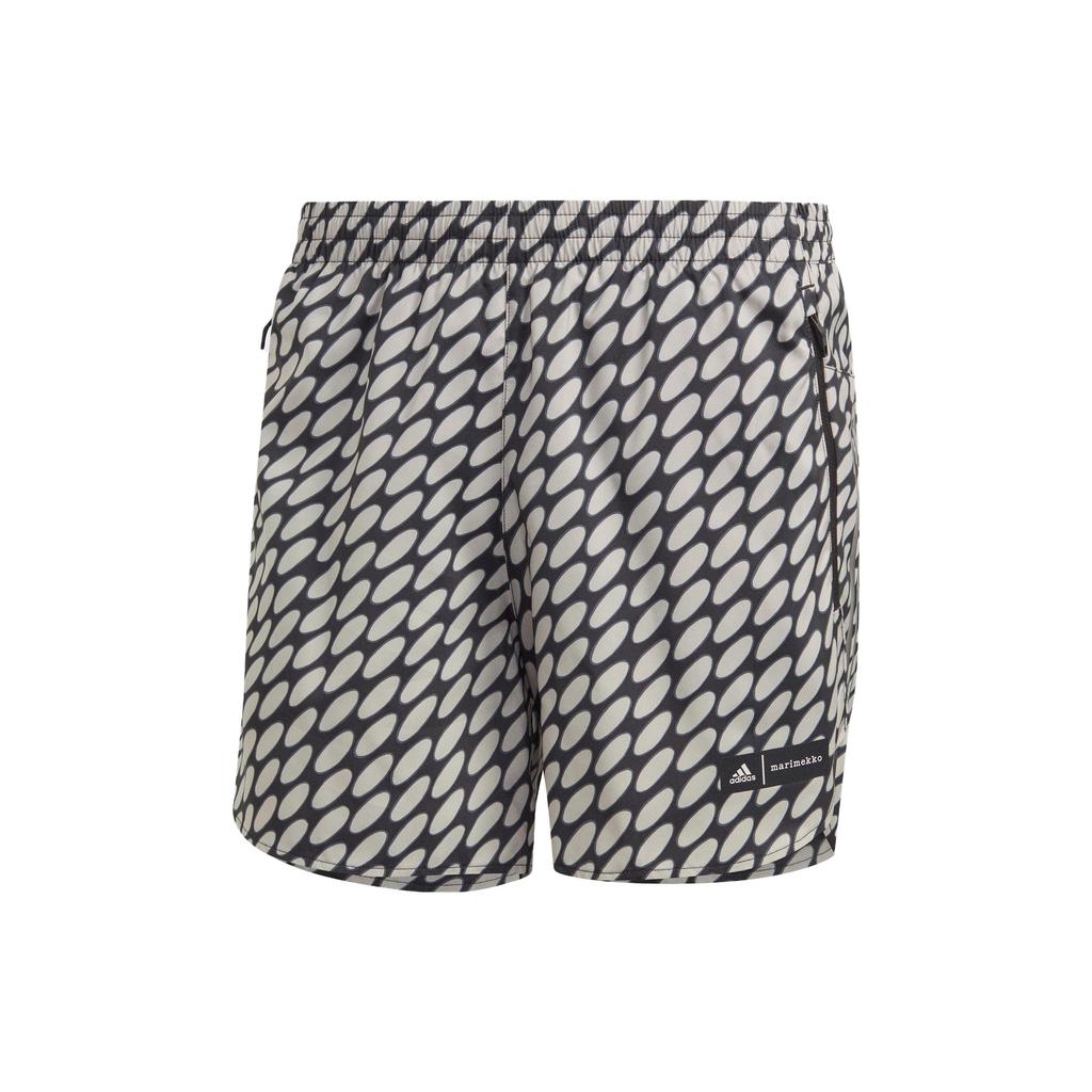 Adidas X Marimekko Collaboration All-Over Print Comfortable Running Shorts Men Shorts Academy-Silver-Gray HR8187
