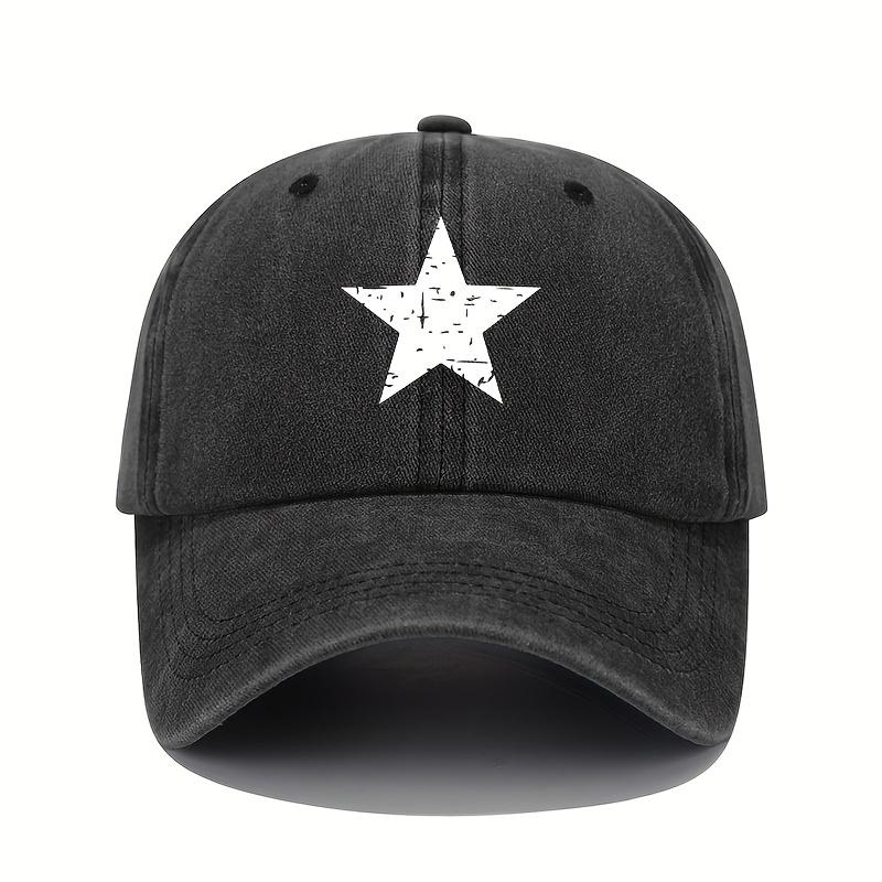 Casquette de baseball à imprimé étoiles casquette légère rétro lavée réglable casquette de protection solaire pour femmes