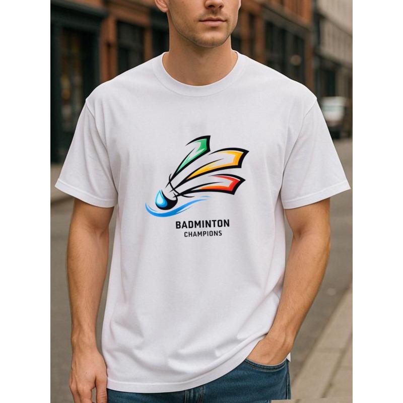 

Европейский размер, цветная футболка для любителя бадминтона | Всесезонная, удобная, с коротким рукавом, повседневный стиль для любой погоды, универсальная мужская футболка S белый