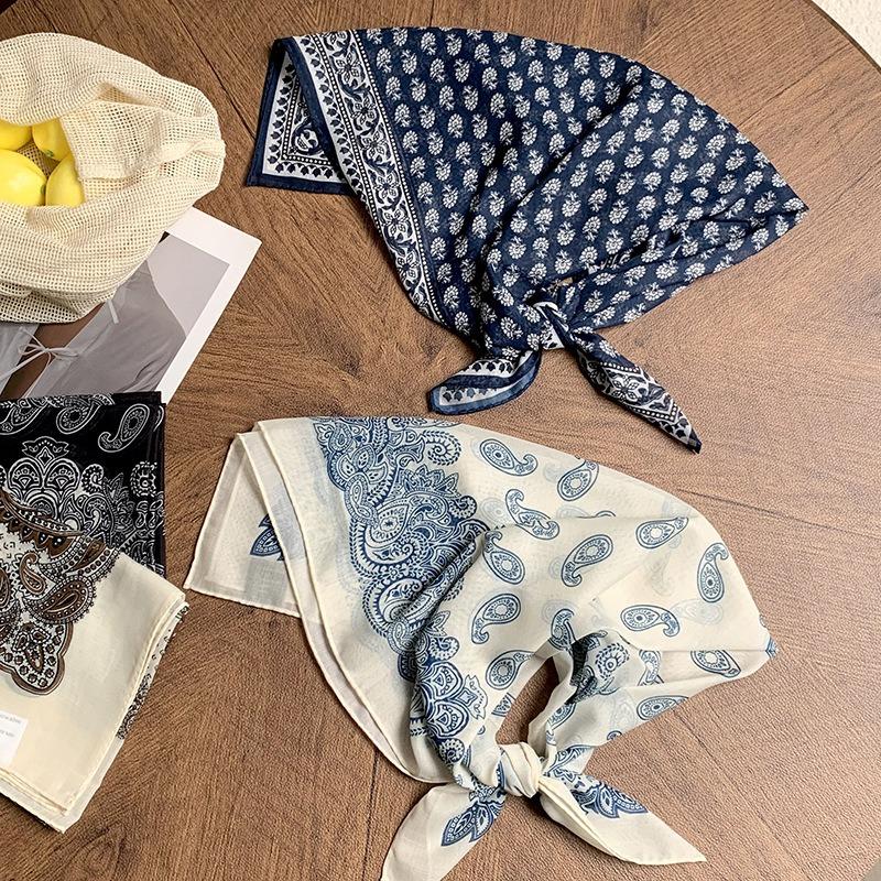 Silk Scarf Neck Small Square Scarf High Sense Summer New Thin Shirt Small Scarf Scarf Shawl Headscarf Headband