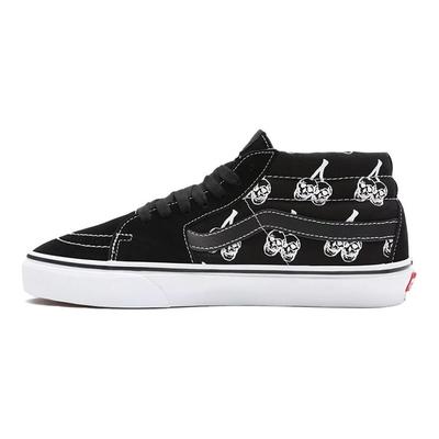 Scarpe da Skate Sk8 Skull Cherry Mid-Top Sneakers Unisex Nero Bianco VN0A3WM34WW
