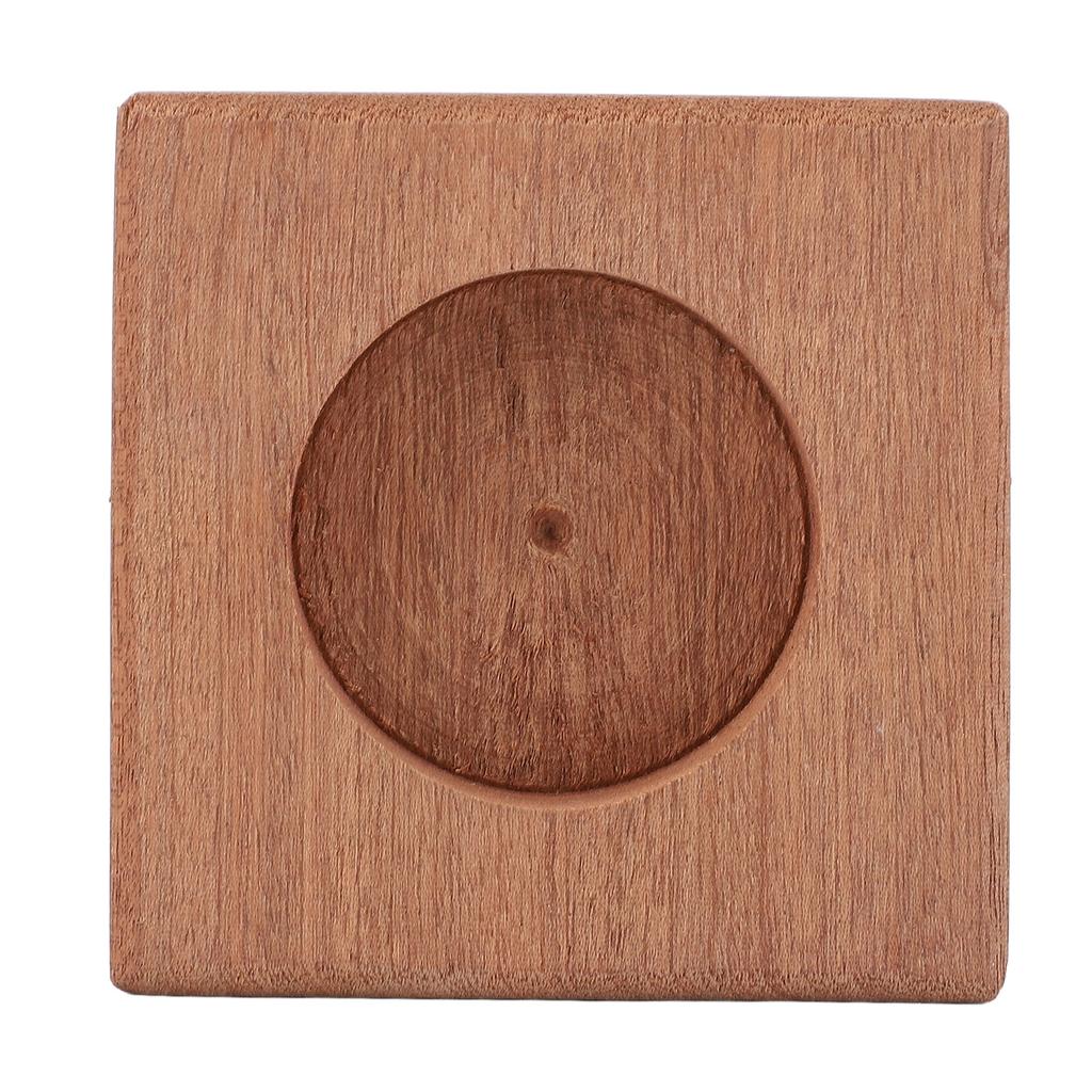 Wood Candle Holder Vintage Handmade Handheld Wooden Candlestick for Home Wedding Holiday Table Decor