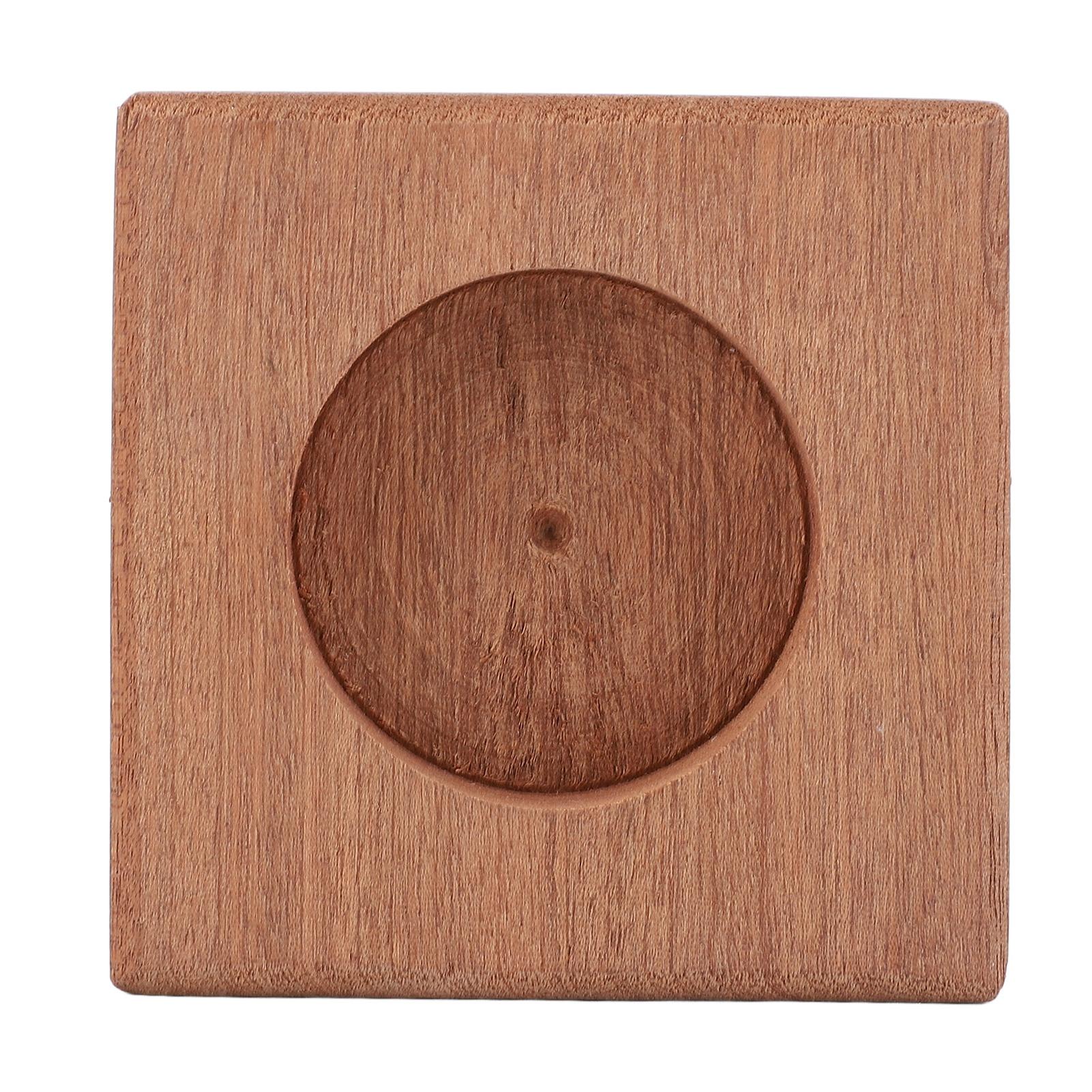 

Wood Candle Holder Vintage Handmade Handheld Wooden Candlestick for Home Wedding Holiday Table коричневый