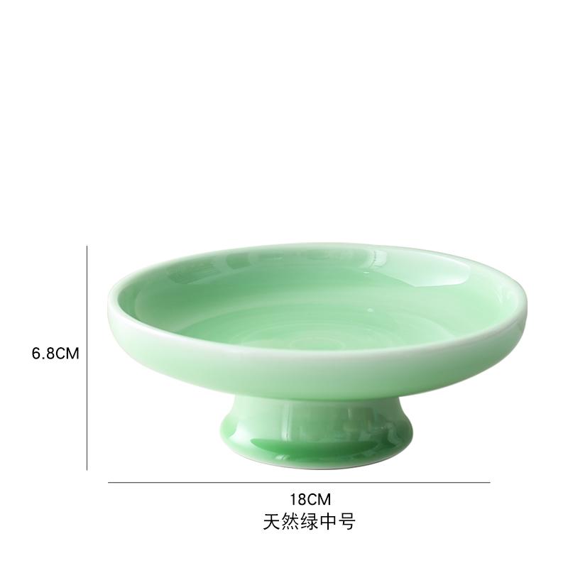 Ceramic Plate Fruit Tray Stilt Refreshment Tray Hand Painted Plum Decoration Plate Dessert Snack Dishes Salad Bowl Tableware