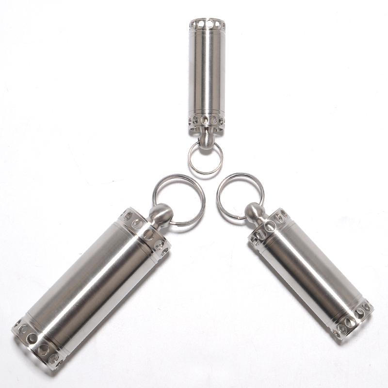 Stainless Steel Sealed Waterproof Pill Box Double Heads Open Pill Bottle Portable Home Outdoor Survival Tank Storage Container