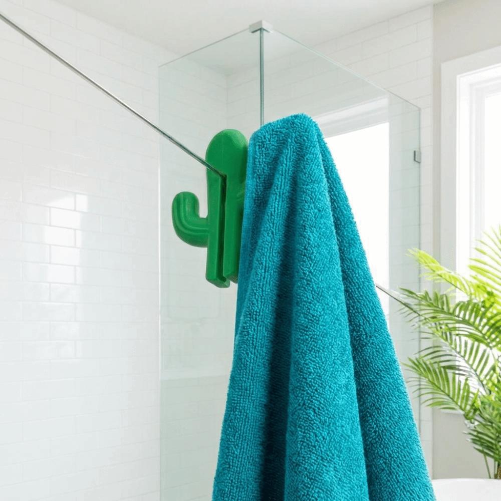 5PCS Multifunctional Cactus Door Clip Hooks Space Saving Plastic Shower Hooks Adjustable No Drilling Installation