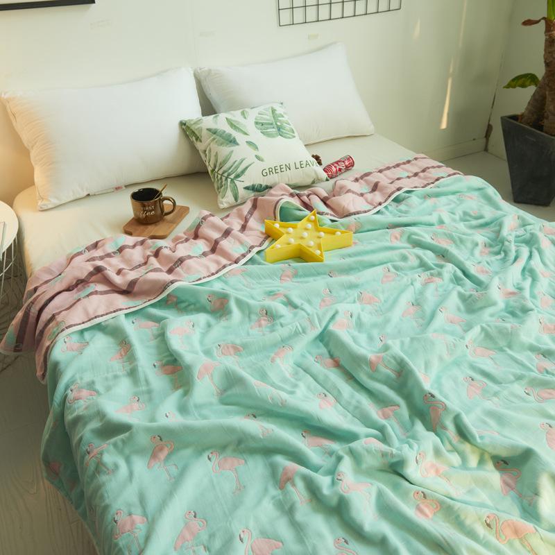 The New Cotton Six-layer Gauze Towel Quilt Is A Single Double Air Conditioning Blanket, A Cotton Sofa Towel, A Four-season Lunch Break Blanket