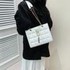 Checkered Indentation Texture Bag New Trendy and Fashionable Casual One-shoulder Crossbody Bag Fashionable Simple Chain Small Square Bag