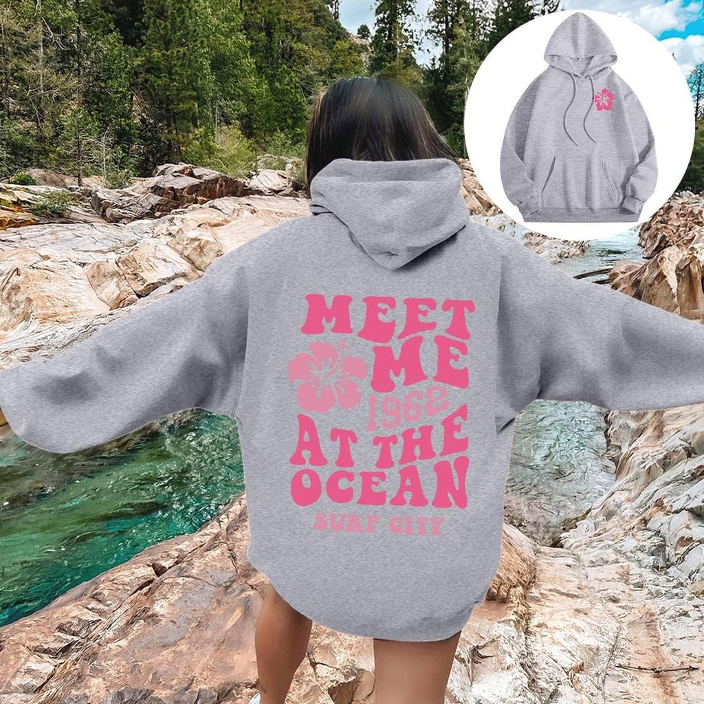 Letter Print Drop Shoulder Hoodie, XS-5XL, Autumn Collection for Men and Women